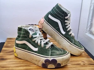 VANS SK8-HI TAPERED STACKFORM OSF SHOE Canvas Dark Green Floral Women’s 5 - Picture 1 of 9