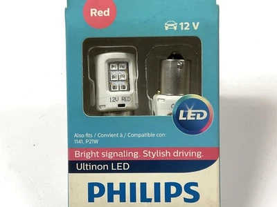 Philips 1156RLED Ultinon LED RED Turn Signal Lamp Light Bulb 1156 - 2 PACK - Image 1 of 3