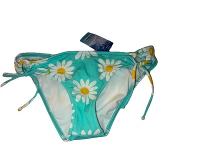 Island Soul Size Small Daisy String Tie Bikini Bottoms Aqua Blue - Image 1 of 3