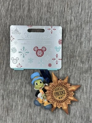 2020 Disney Sketchbook Ornament JIMINY CRICKET Official Conscience 18kt NEW - Image 1 of 4