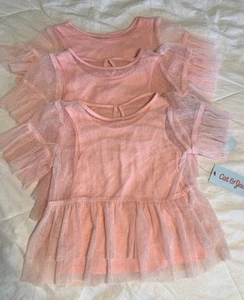 Cat & Jack Girls’ Tutu Top Shirt Blouse Pink Tulle Ruffle Size 4T – NWT - Picture 1 of 3
