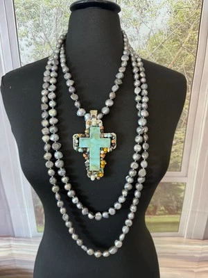 Collar de perlas barrocas del suroeste, nuevo sin etiquetas  Foto 1 de 4