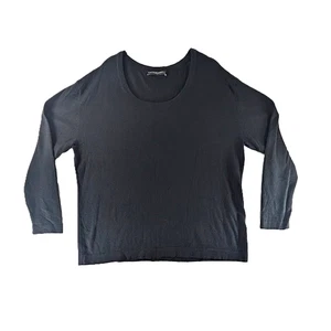 Peruvian Connection Sweater Black Wool Scoop Long Sleeves Womens Size XL READ - Picture 1 of 6
