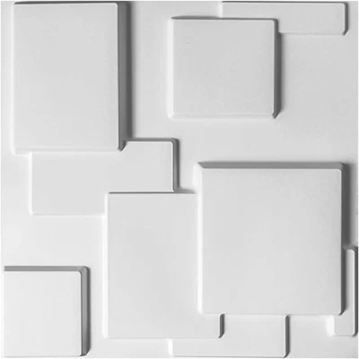 Art3d White PVC 3D Wall Panels – 12 Tiles, Covers 3 m², Modern Decor - Image 1 of 4