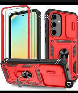 Phone Case 3 in 1 Samsung S23 FE Case With 2 Screen Protector Kickstand Ring - Picture 1 of 7