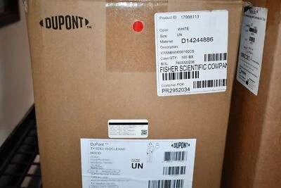 Case of 100 NEW DUPONT IC668BWH000100CS Cleanroom Hood, Open, White - Image 1 of 3