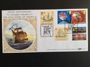 GB QEII Benham 1992 Europa Columbus Set on First Day Cover - Greenwich SE10 SHS - Picture 1 of 1