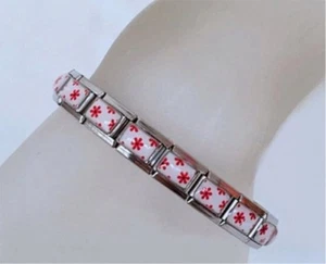 Italian Charms Komplett Armband Rot Floral Blumen Alle Klassische Größe Charms Fit - Bild 1 von 3