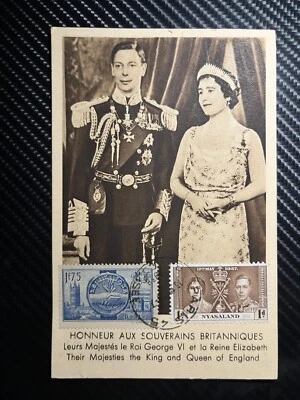 1937 Nyasalandia RPPC Coronación Postal Cubierta Realeza Británica Rey Jorge VI Foto 1 de 2