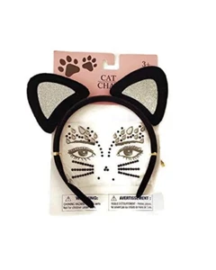 Katze Katzenohren und Gesicht Diamanten braun  - Bild 1 von 2