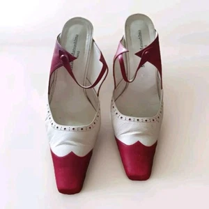 Vintage 90s Designer Masaki Matsushima Paris Two Toned Mary Jane Heels 8-8.5AU - Picture 1 of 6