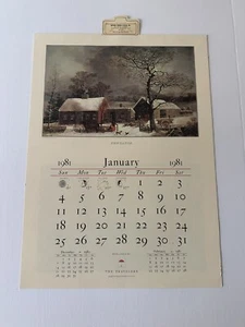VTG Complete 1981 Travelers Insurance Co. Calendar Currier and Ives Prints Rare - Picture 1 of 6