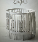 RH Restoration Hardware Baby & Child ORGANIC LINEN ROUND Crib Bed Skirt Flax