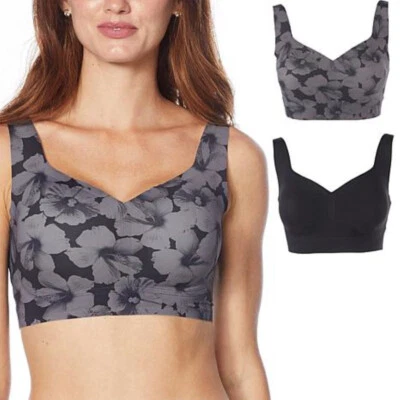 Rhonda Shear 2-pack Infinity Edge Body Bra (Black/Black Floral)  771-026 , M - Image 1 of 4