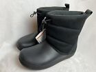 New Crocs Ankle Rain Boots Black Puff Crocband Women's 6 M  Relaxed Fit