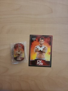 Wwe 2012 Topps CM Punk #1 Dog Tag and Topps Collector Card Wwf Tcg Raw Aew Roh