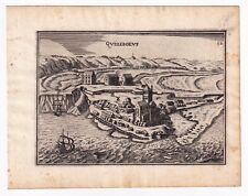 Gravure XVIIe Quillebeuf sur Seine Eure Normandie Christophe Tassin 1634