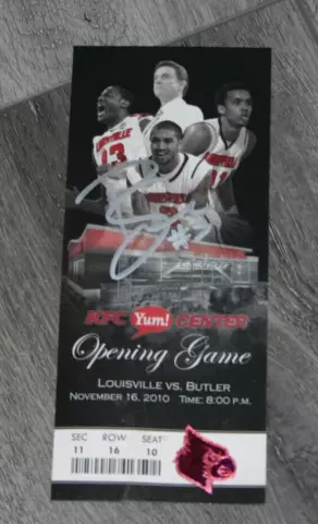 Louisville Cardinals Basketball Peyton Siva Signed Opening Game Yum Center Tick Cover