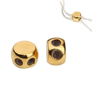 Nellys Perle mit Silikonkern Slider Schiebeverschluss Stopperperle 6 Stk. gold - Bild 1 von 3