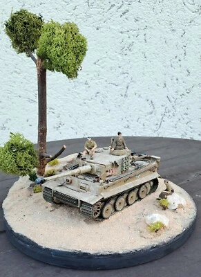 Diorama carro armato tedesco Tiger I 2ª Guerra Mondiale scala 1/35 - Immagine 1 di 4