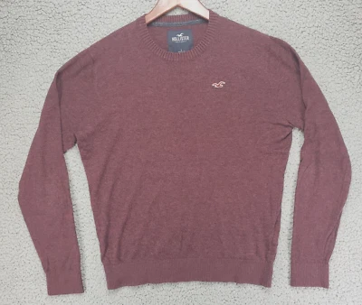 Suéter Hollister jaspeado borgoña para mujer L mezcla de algodón Flying Gull Crew  Foto 1 de 4