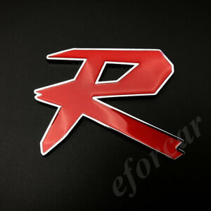Metal Red R Racing Car Trunk Rear Fender Emblem Badge Decal Stickers Type Sport