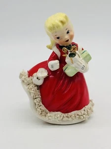 Vtg 1956 Napco Christmas Shopper Girl Presents Figurine No Parasol AX1697A Japan - Picture 1 of 12