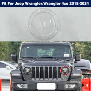 Left Headlight Lens Clear Cover + Glue For Jeep Wrangler/Wrangler 4xe 2018-2024 - Picture 1 of 10