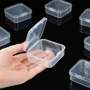 12x kleine Kunststoff Aufbewahrungsboxen Behälter eckig Box Münzen Schrauben Schmuck Basteln - Bild 1 von 8