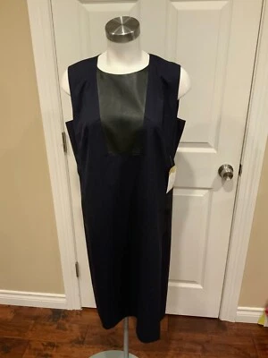 Lafayette 148 New York Navy Blue Wool Shift Dress, Size 12, NWT! - Image 1 of 4