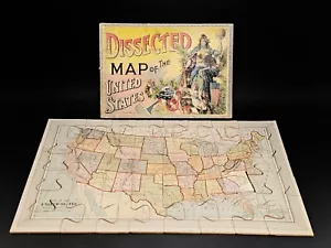 Antiguo MAPA DISECCIONADO DE LOS ESTADOS UNIDOS 1887 por Mc Loughlin Bros. - Imagen 1 de 16