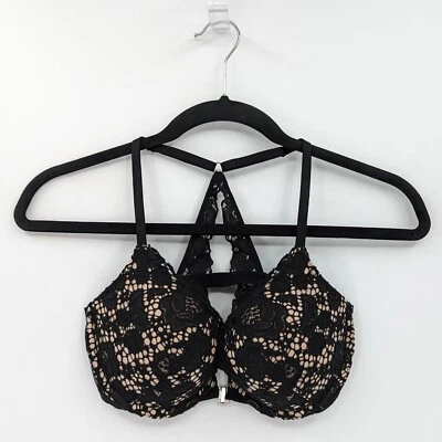 Victoria's Secret Bra 32D Black Lace Push Up Very Sexy-READ - Image 1 of 4
