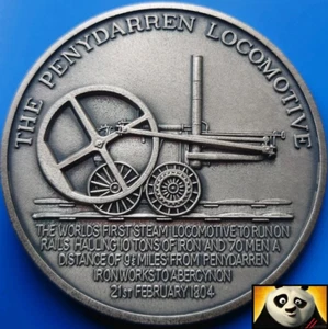 Rare 1973 Richard Trevithick & Pennydarren Locomotive High Relief Silver Medal - Picture 1 of 6