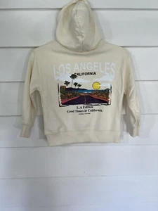 NWD Zara Kids Unisex Beige California Long Sleeve Hoodie Sweater 6 7 Years READ* - Picture 1 of 9