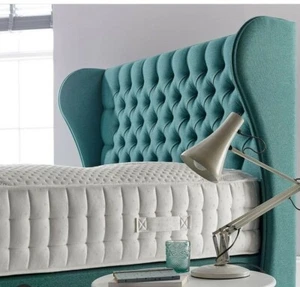5ft wing back floor standing headboard linen teal - Picture 1 of 4