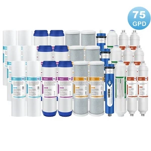 6-Stage 75 GPD RO pH Alkaline Reverse Osmosis System Water Filter 1/2/3-Year Set - Picture 1 of 16