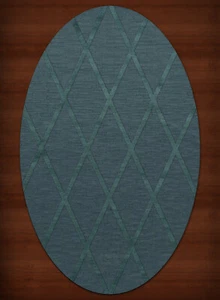 Blue Transitional Hand Hooked Diamonds Criss-Cross Area Rug Geometric DV11 - Picture 1 of 12