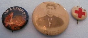 3 PINBACKS MUY ANTIGUOS - ROJO CRUZ-BOY SCOUTS? Y????? - Imagen 1 de 9