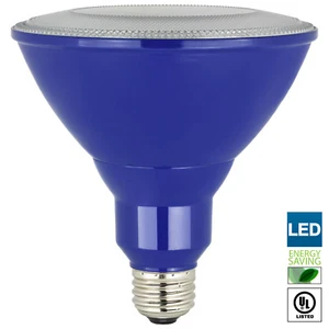 Sunlite LED PAR38 Blue Floodlight Bulb, 8W (25W=), Medium Base - Picture 1 of 5