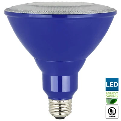 Sunlite LED PAR38 Blue Floodlight Bulb, 8W (25W=), Medium Base - Image 1 of 4