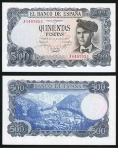 Currency 1971 Spain 500 Pesetas Banknote Writer Jacinto Verdaguer Pick #153 CU - Picture 1 of 3