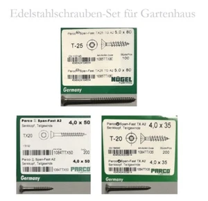 Edelstahlschraubenset Torxschrauben für Gartenhaus Gerätehaus Blockhaus - Bild 1 von 1