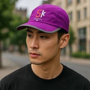 Saucony 5K Running Hat Unisex Adult Purple Strapback Packable Polyester OSFM - Picture 1 of 9