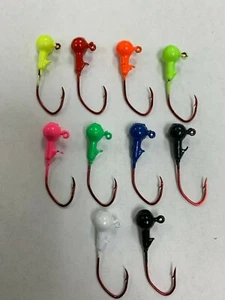 10 Pack 1/16 painted crappie jig heads #2 sickle hooks - Picture 1 of 21