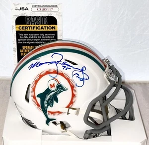 Manny Fernandez signed Miami Dolphins Throwback Mini Helm handsigniert JSA - Bild 1 von 2