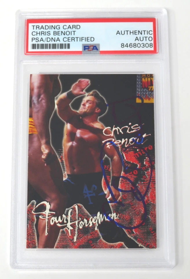 Chris Benoit WWF WWE Signed Autograph Auto 1999 Topps WCW Nitro Card # 48 PSA - Image 1 of 4