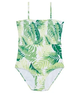 Janie and Jack Palm Print One-Piece Swim Big Kids JS1154 Girls Size 10 - Picture 1 of 4