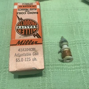 Miller 41A104CBI Miniature Adjustable Ceramic Core RF Choke 65.0-125uH - Picture 1 of 3