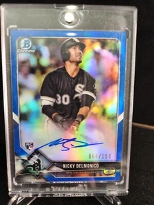 Nicky Delmonico RC Autograph 2018 Bowman Chrome Blue Refractor /150 #CRA-ND - Bild 1 von 2
