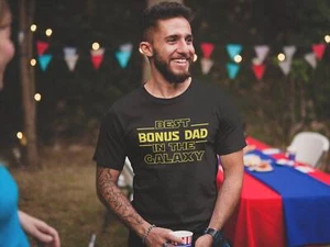 Bonus Dad Gift Best Step Dad T Shirt Funny Stepdad Gift Funny Stepdad Shirt - Picture 1 of 6